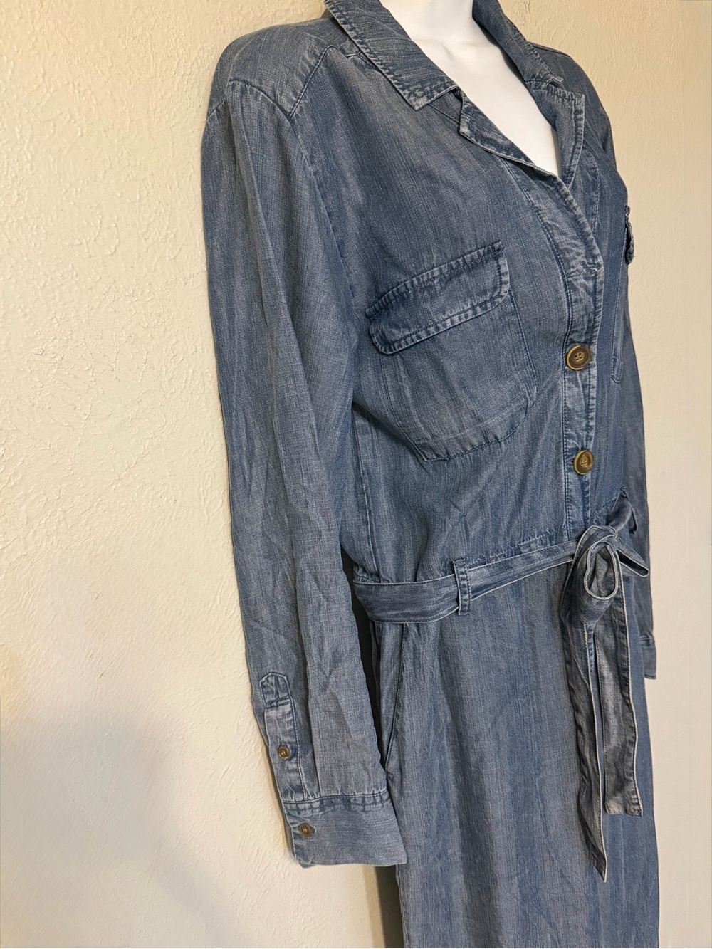NWT Velvet Heart Blue Chambray Tencel Jumpsuit Sz Medium - Picture 6 of 10